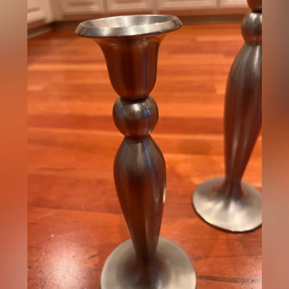 Set-3‎ Pewter Candle Holders 9”, 8”,6”